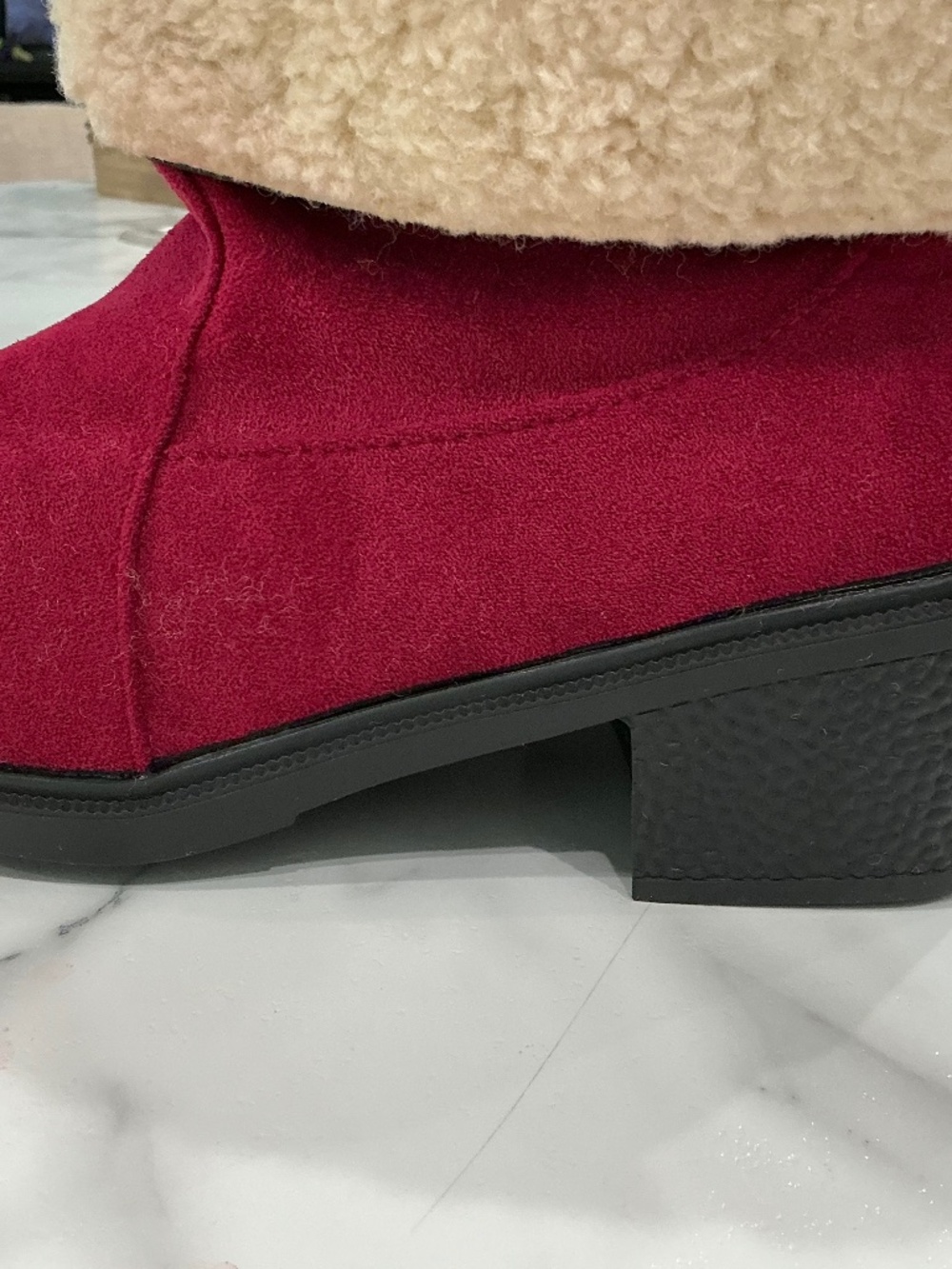 Beautiful burgundy snow boots